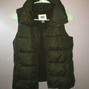 Army green puffer vest